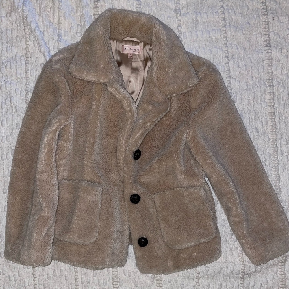Philosophy Faux Fur Jacket - Tan